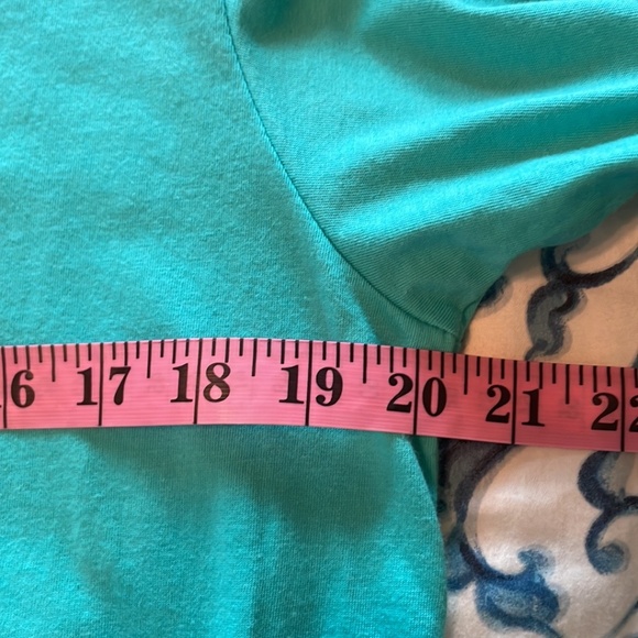 Bella Canvas Turquoise Cotton Long Sleeve Tee Shirt Size Large - Picture 5 of 6